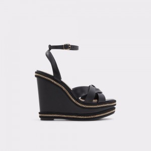 Sandale Dama Aldo Droyers Wedge sandal - Wedge heel Negrii | 8079IDPRG