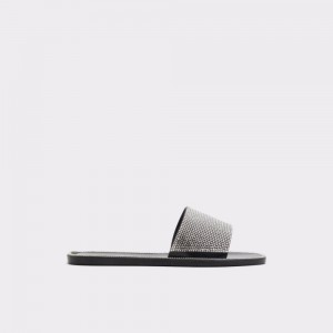 Sandale Dama Aldo Gwohasean Flat sandal Negrii Argintii | 5401KBZFX