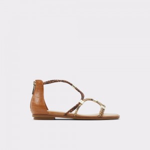 Sandale Dama Aldo Oceriwenflex Strappy flat sandal Maro | 7182VQWDA