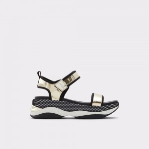 Sandale Dama Aldo Talenagyn Wedge sandal Negrii Aurii | 4312DTZVN