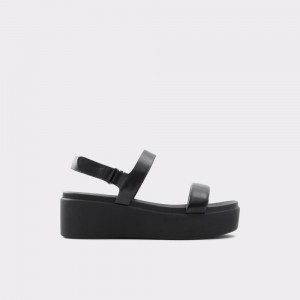Sandale Dama Aldo Tisdal Strappy wedge sandal - Wedge heel Negrii | 2467SQMLF