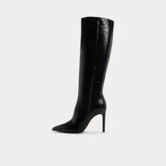Cizme până la genunchi Alabrenda, toc stiletto